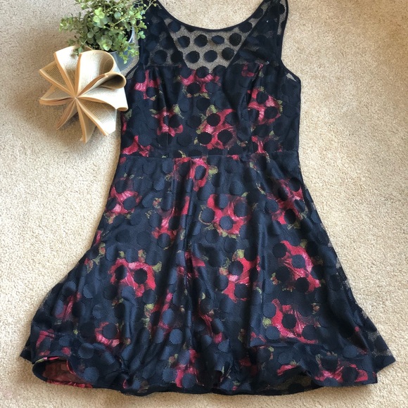 Betsey Johnson Dresses & Skirts - Betsy Johnson polka dot and floral dress